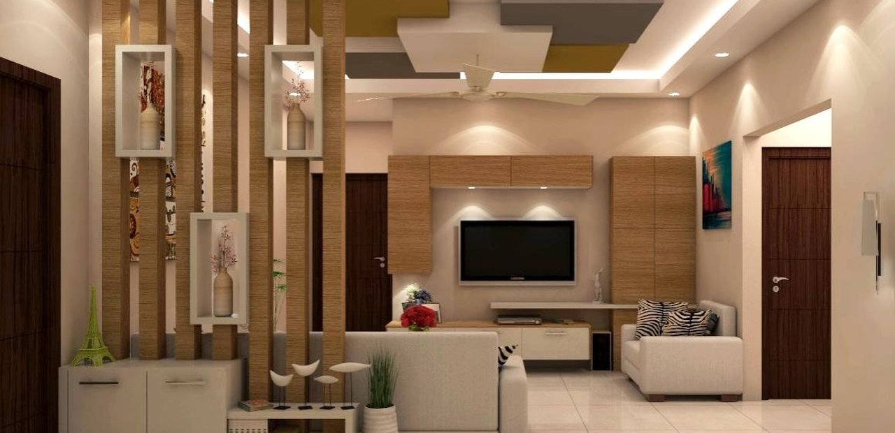 3D rendering of the same living room design